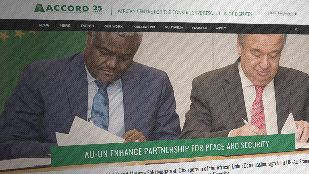 A news story on the ACCORD website about the AU and UN partnership for peace and security