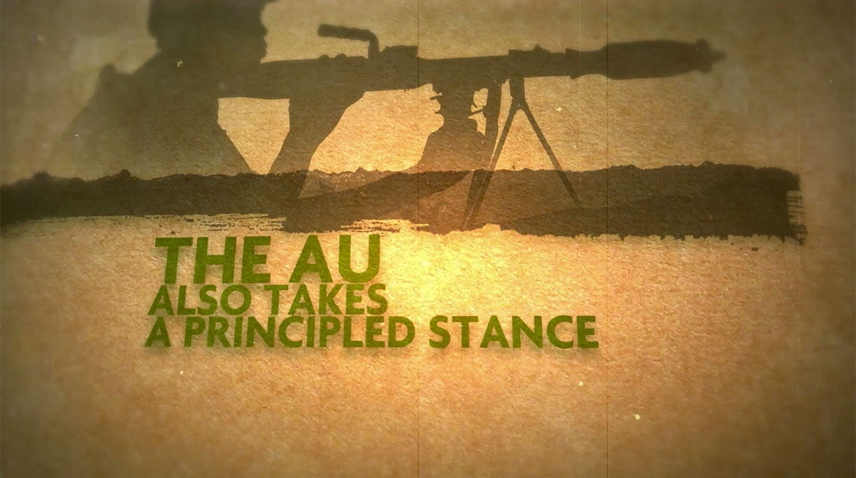 Film still: the AU also takes a principled stance