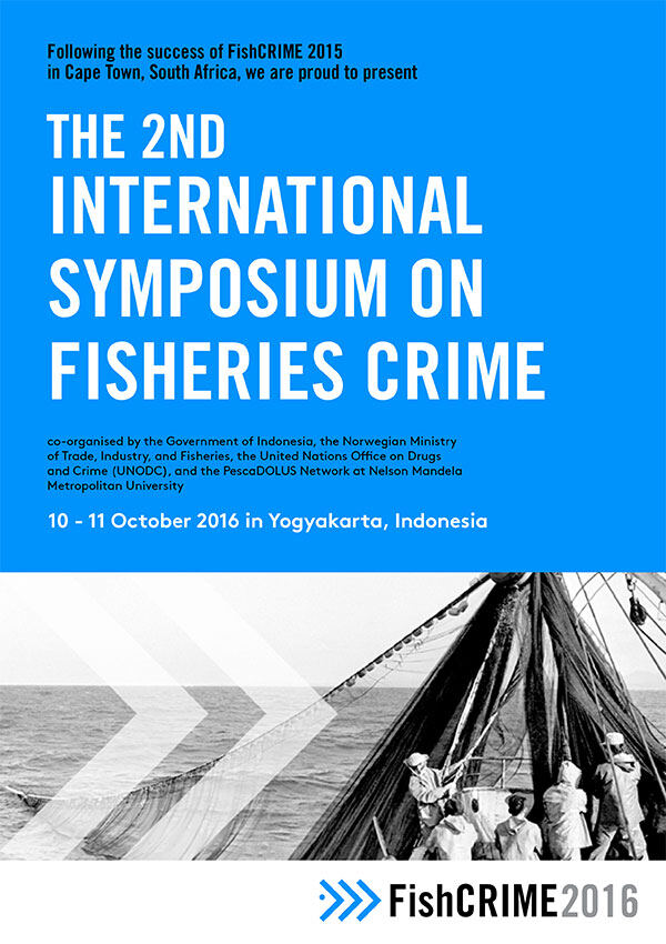 The poster for the 2nd International Symposium on Fisheries Crime, Yogyakarta, 2016