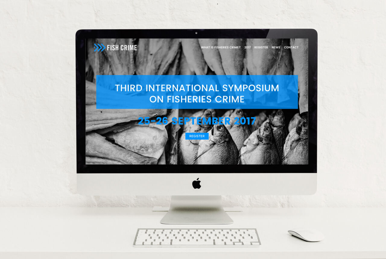 The FishCRIME symposium website on a desktop screen