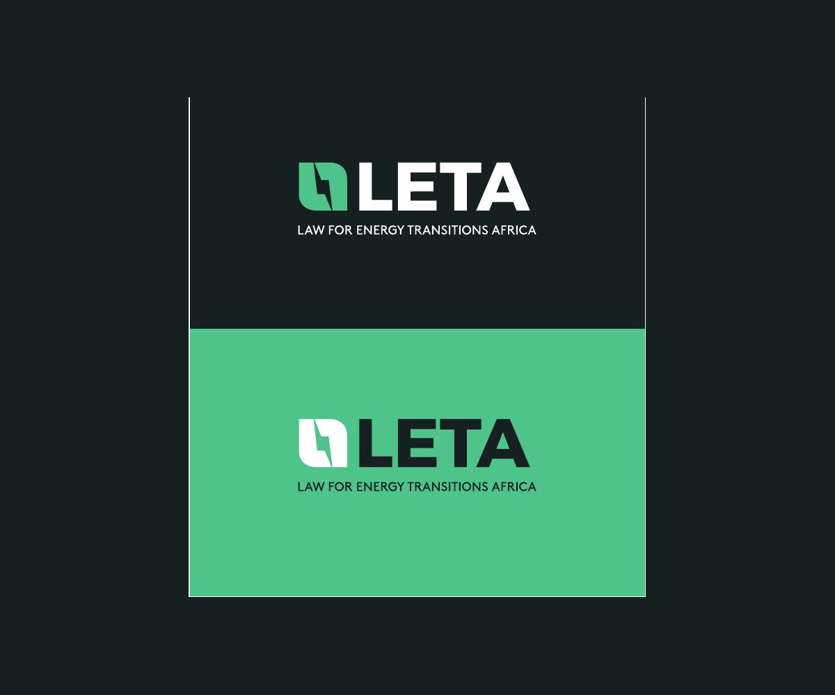 The LETA logo on light, forest grey and green backgrounds