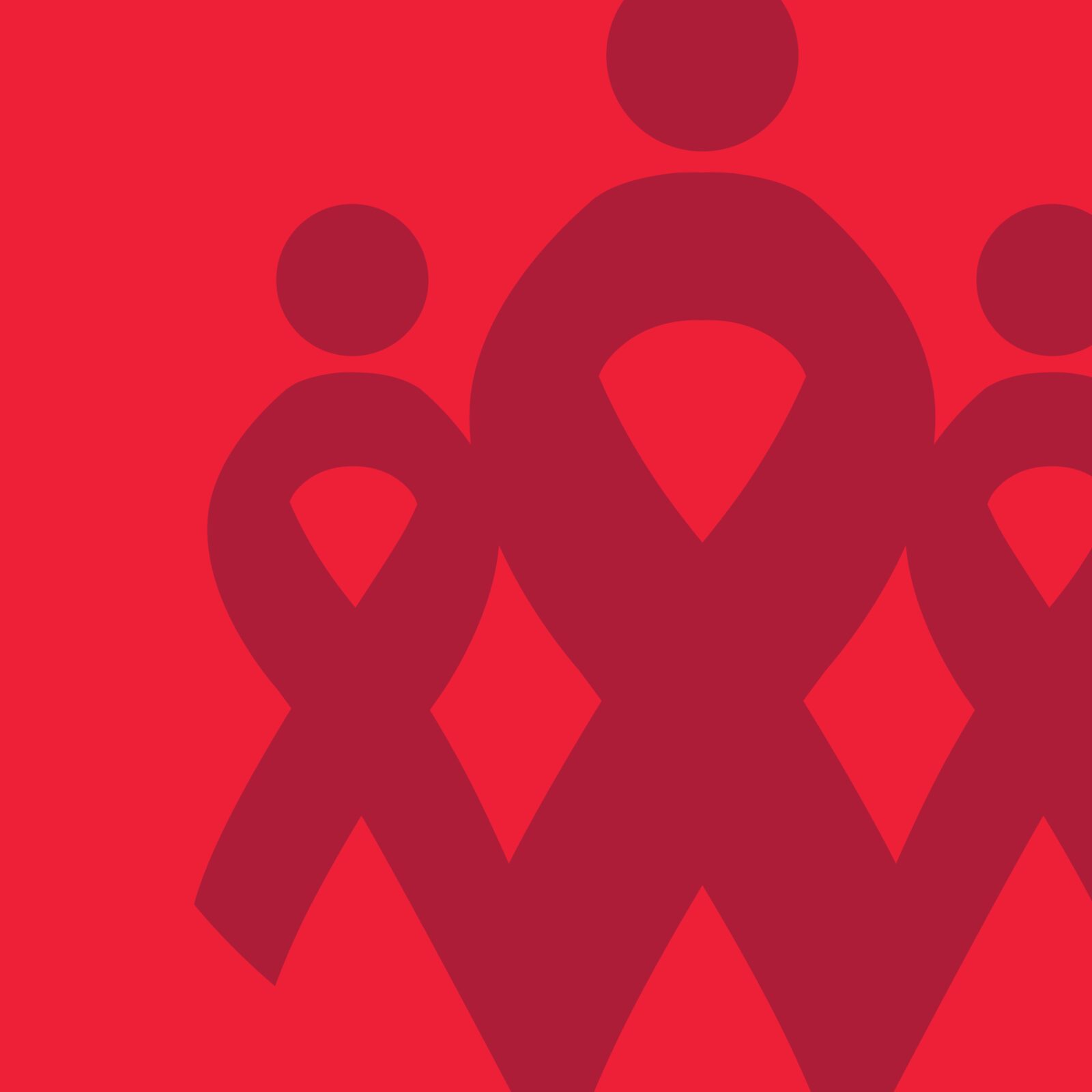 The Men & HIV pattern of red ribbon figures