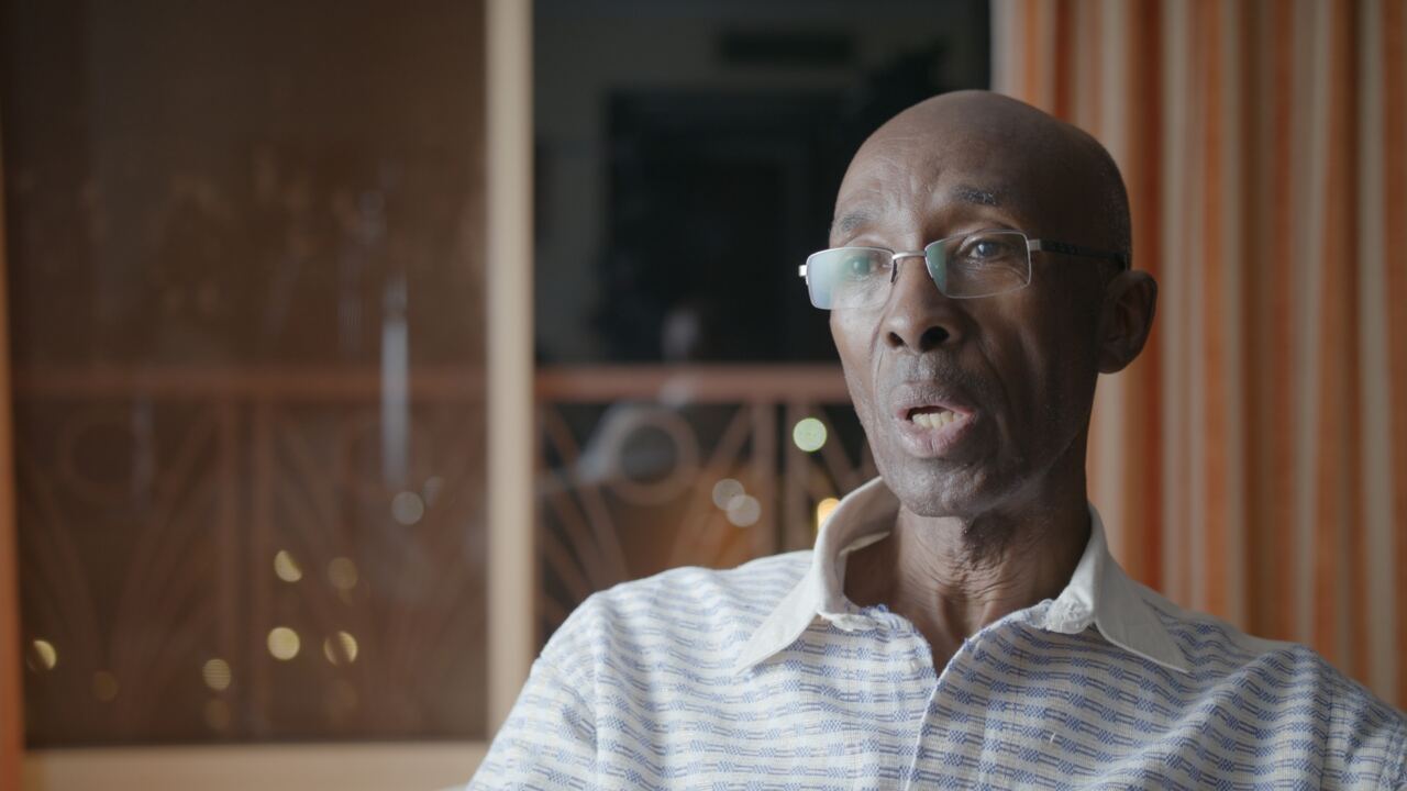 An interviewee speaking about the peace process