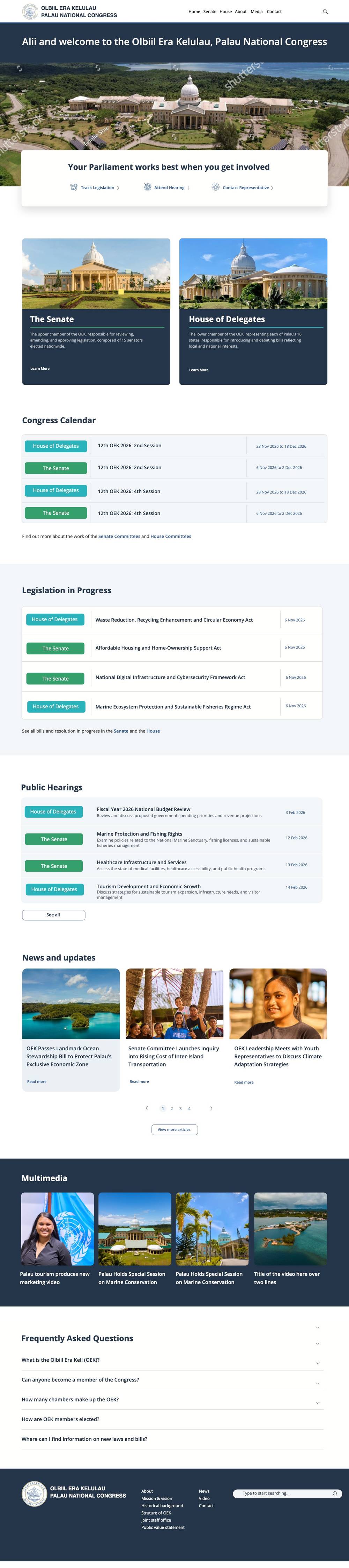 Olbiil Era Kelulau website homepage, full length