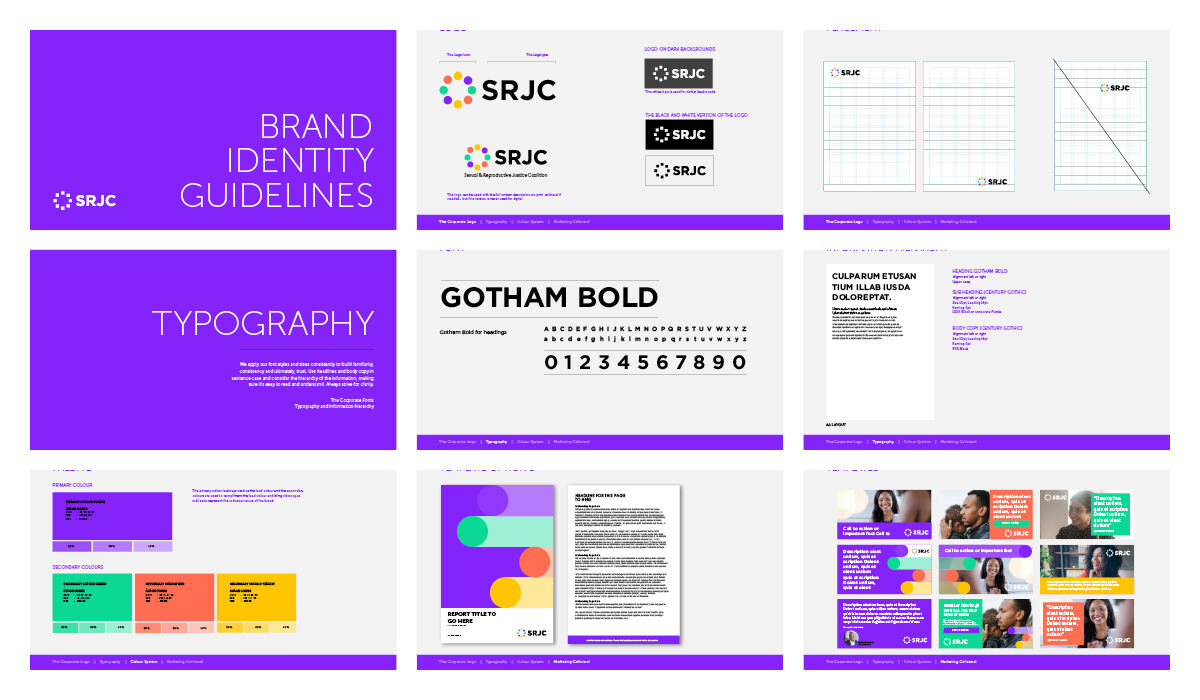 Pages from the SRJC brand identity guidelines
