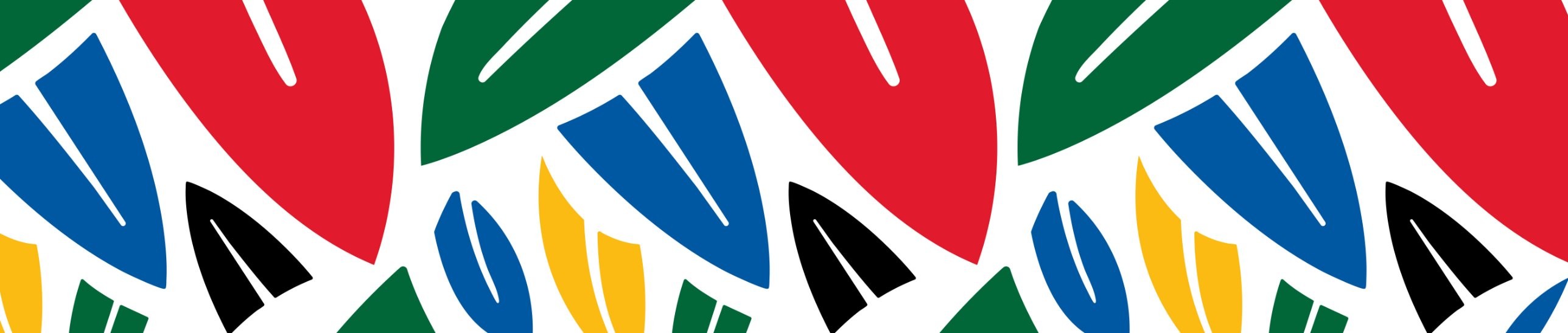 The T20 South Africa leaf pattern in red, green, blue, yellow and black