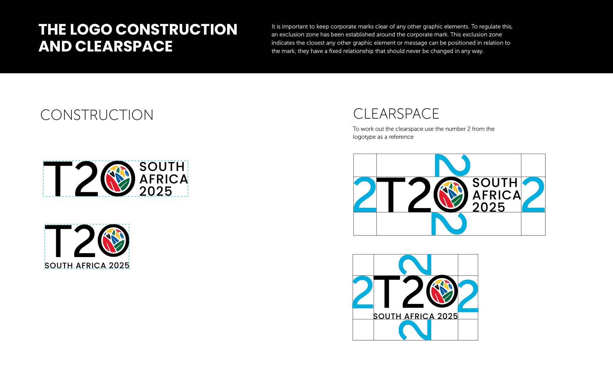 T20 South Africa logo construction and clear space guidelines