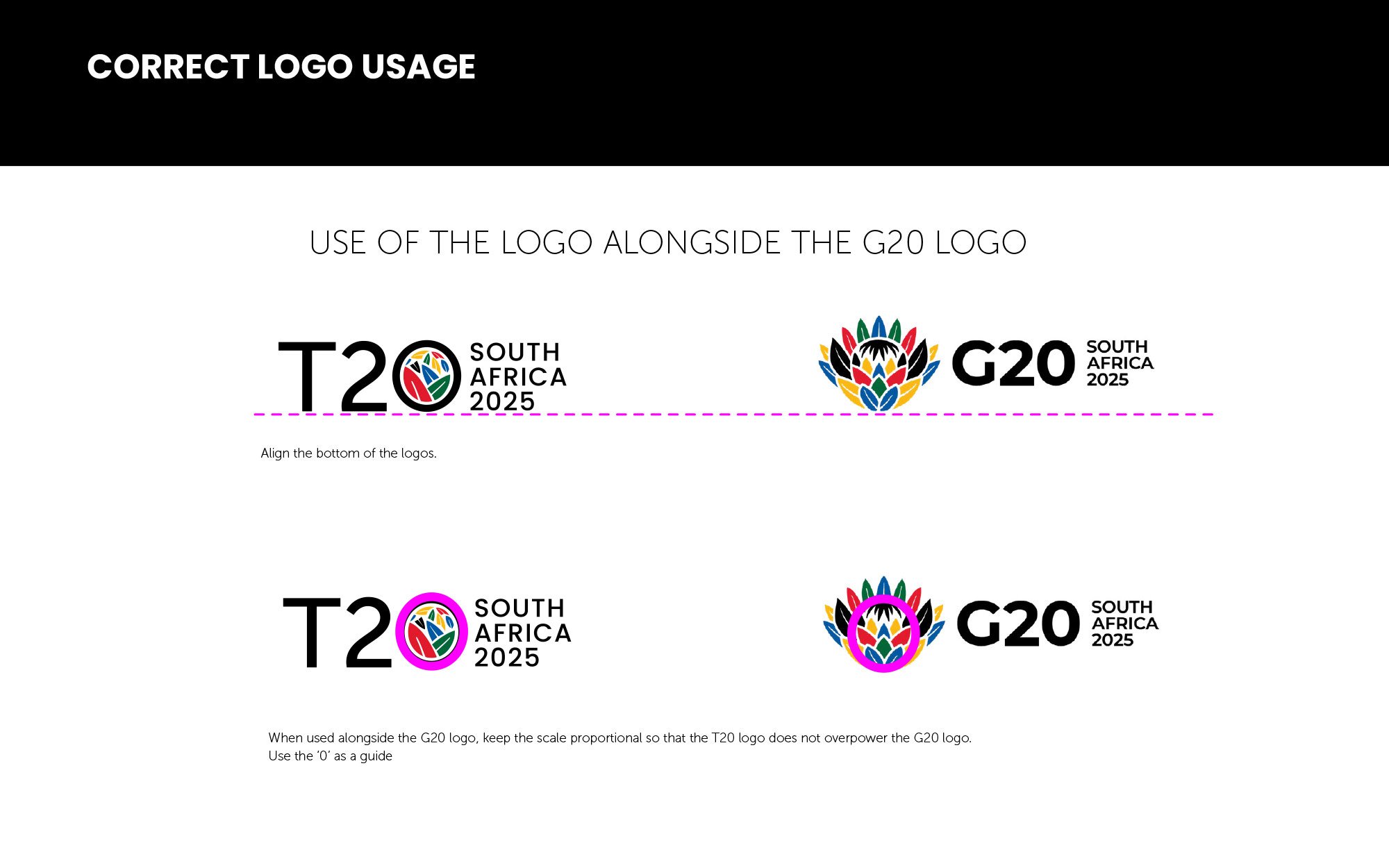 The T20 South Africa logo aligned beside the G20 South Africa logo