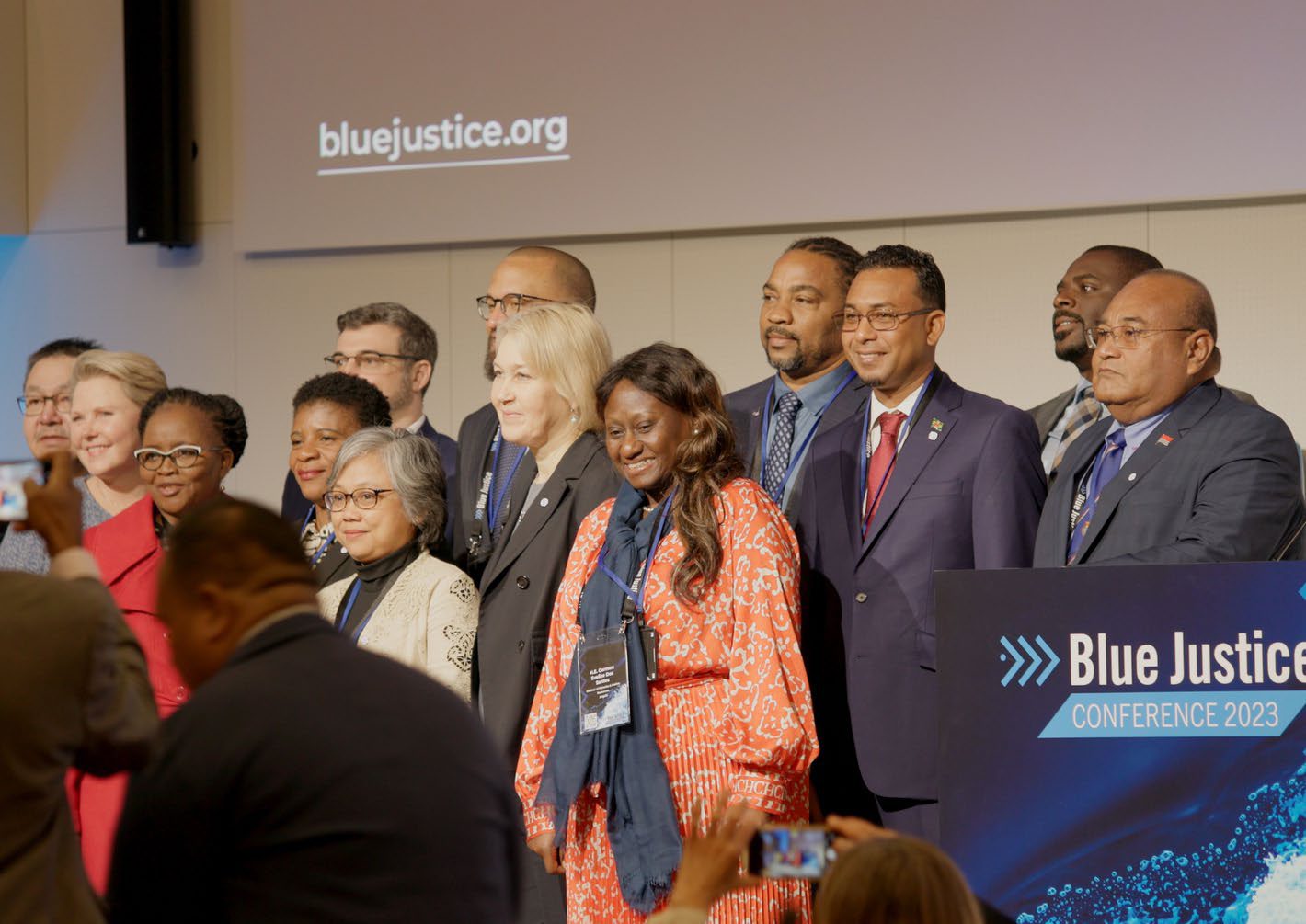 Delegates on stage at the conference